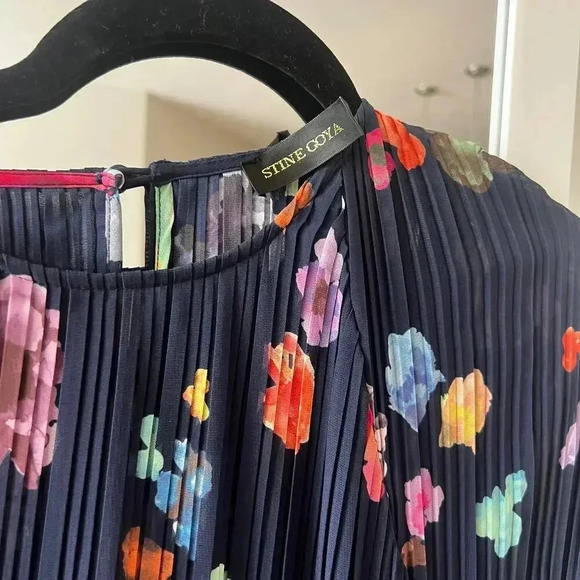 NWT STINE GOYA Luella Dress Flower Live at Night Size Small Color Blue - Picture 6 of 9